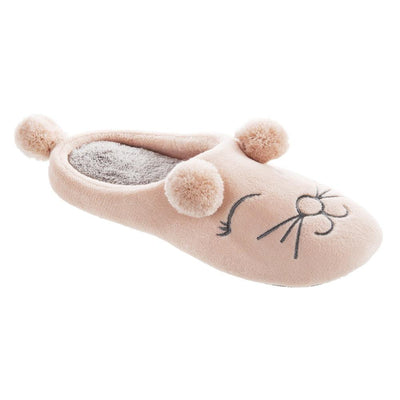 Women's Microterry Critter Hoodback Slippers in Evening Sands Right Angled View