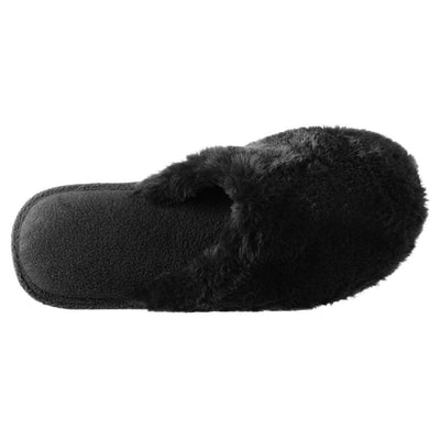 Women's Faux Fur Laurel Clog Slippers in Black Inside Top View