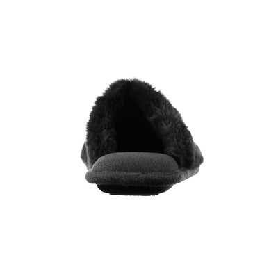 Women's Faux Fur Laurel Clog Slippers in Black Back Heel