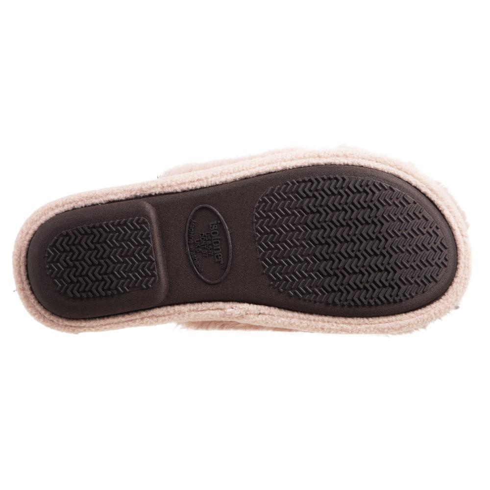 Women's Faux Fur Laurel Clog Slippers in Pale Pink Bottom Sole Tread