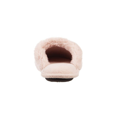 Women's Faux Fur Laurel Clog Slippers in Pale Pink Back Heel