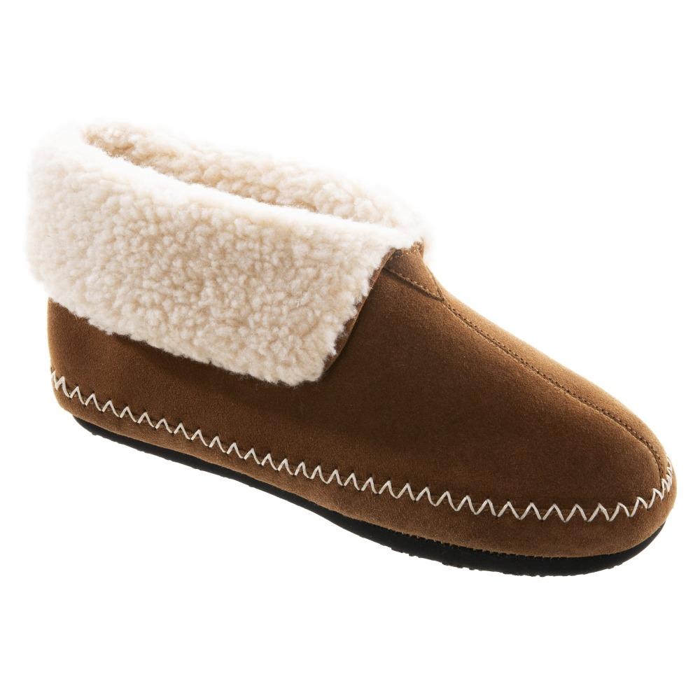 Women's Genuine Suede Boots in Buckskin Right Angled View
