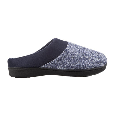 Women's Heathered Knit Jessie Hoodback Slippers Navy/Blue Profile