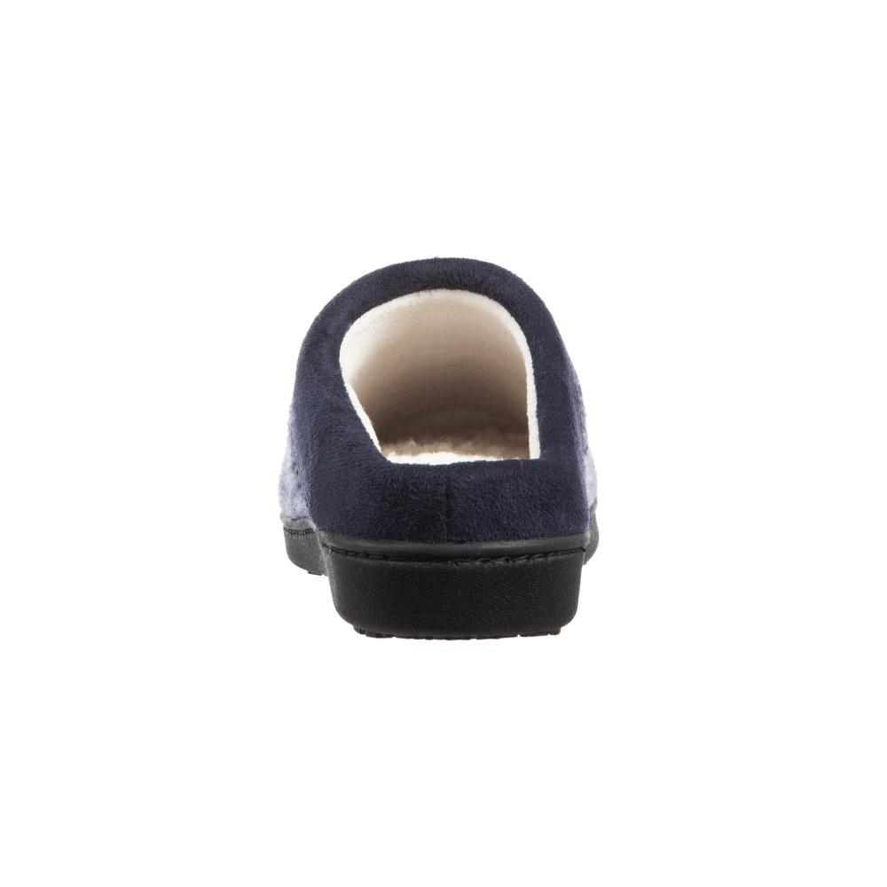 Women's Heathered Knit Jessie Hoodback Slippers Navy Blue Back Heel