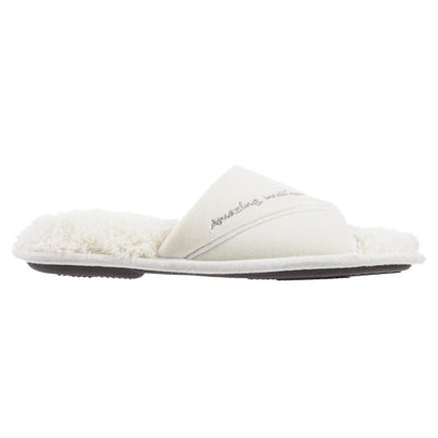 Women's Mother's Day Slide Slippers Ewe (White) Profile View