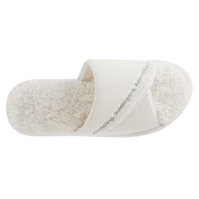 Women's Mother's Day Slide Slippers Ewe (White) Top View quote reads Amazing, Intelligent, Beautiful