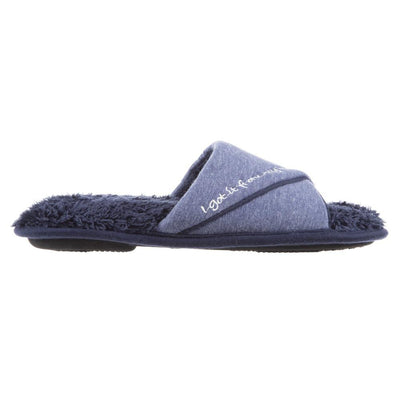 Women's Mother's Day Slide Slippers Navy Blue Side Profile