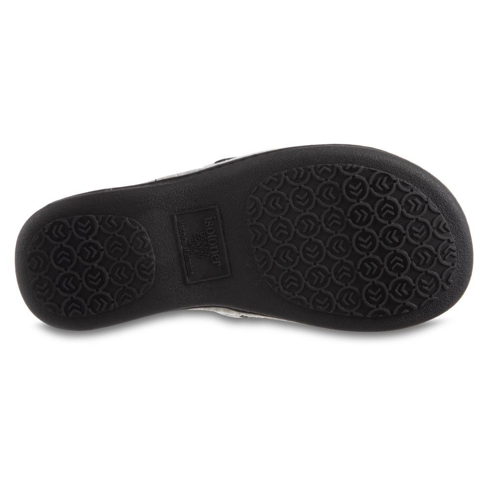 Women's Adjustable Slide Slippers in Black Bottom Sole Tread
