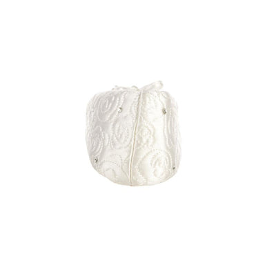 Women's Rose Quilted Ballerina Slippers With Rhinestone Ivory 6