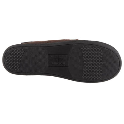 Men's Faux Wool Blake Moccasin Slippers in Dark Chocolate Sole View