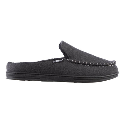 Men's Faux Woolen Grady Hoodback Slippers in Dark Charcoal Heather Profile