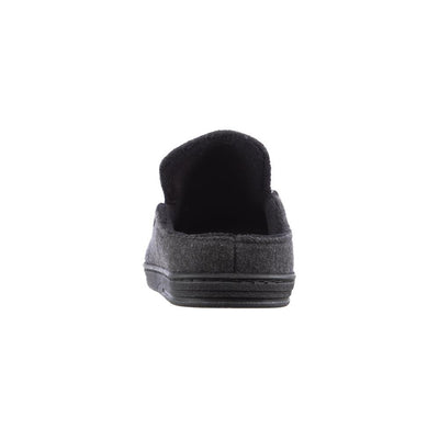Men's Faux Woolen Grady Hoodback Slippers Dark Charcoal Heather Heel View