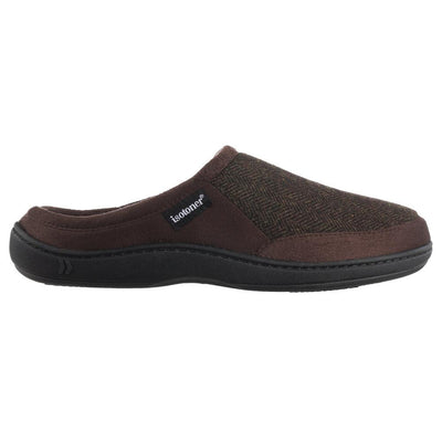 Men's Logan Microsuede Hoodback Slippers in Dark Chocolate Profile