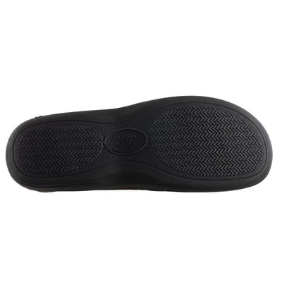 Men's Logan Microsuede Hoodback Slippers in Dark Chocolate Sole View