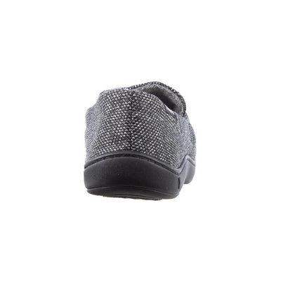Men's Javier Mesh Closed Back Slippers in Black Heel View