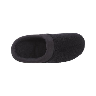 Signature Women's Matte Satin Hoodback Slippers in Black Inside Top View