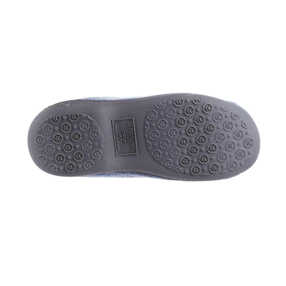 Signature Women's Matte Satin Hoodback Slippers in Blue Moon Bottom Sole Tread