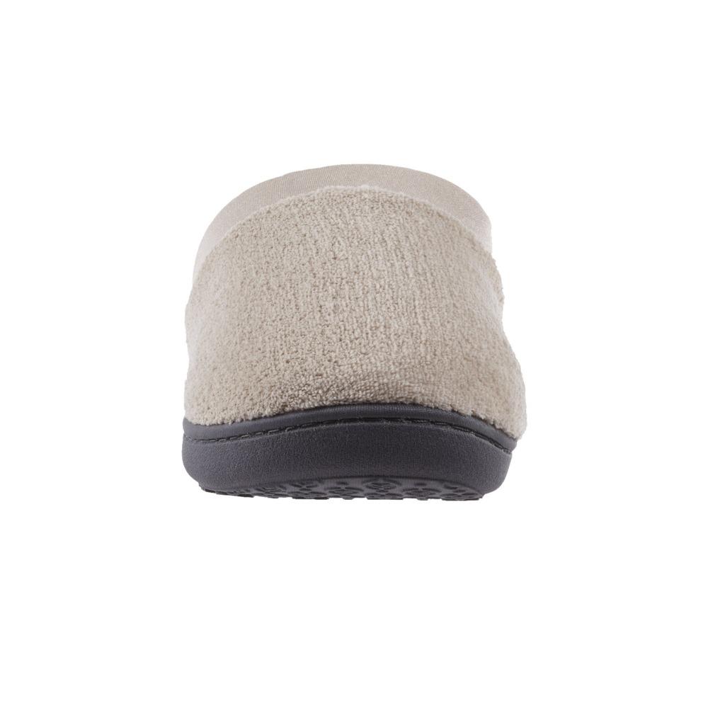 Signature Women's Matte Satin Hoodback Slippers in Stone Front Toe View