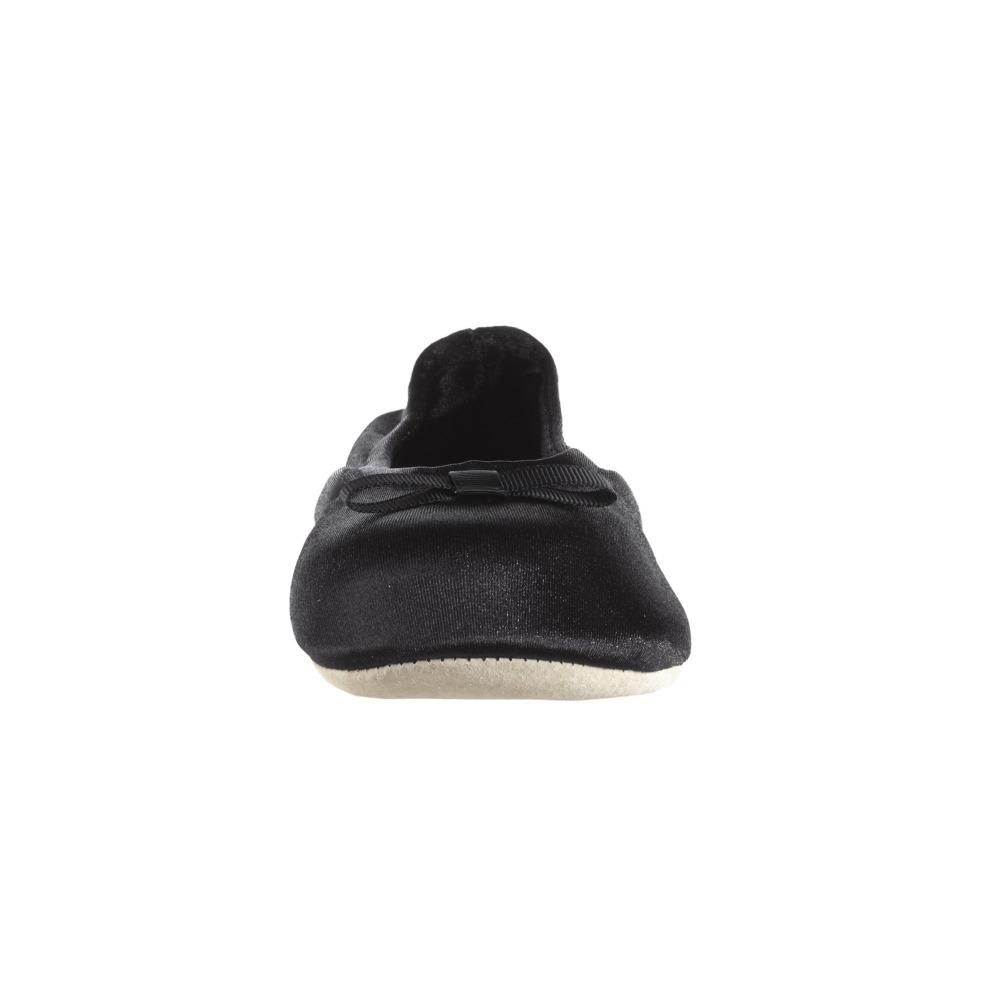 Signature Satin Ballerina Slippers with Suede Sole Black 5