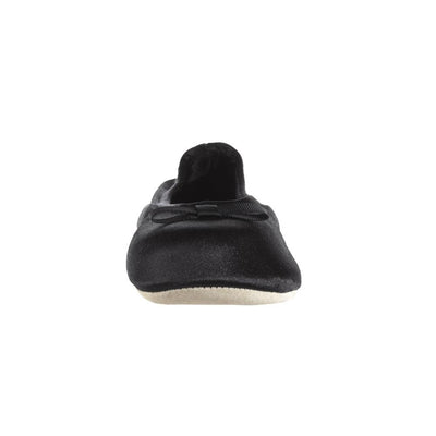 Signature Satin Ballerina Slippers with Suede Sole Black 5