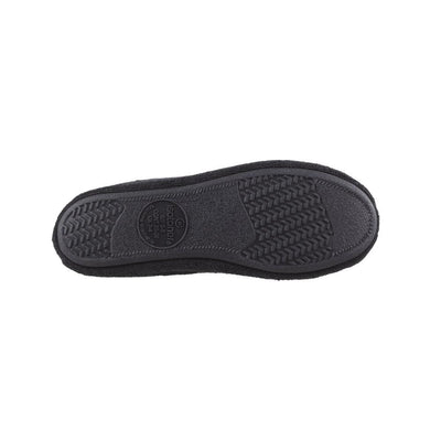 Signature Women's Terry Ballerina Slippers in Black Bottom Sole View