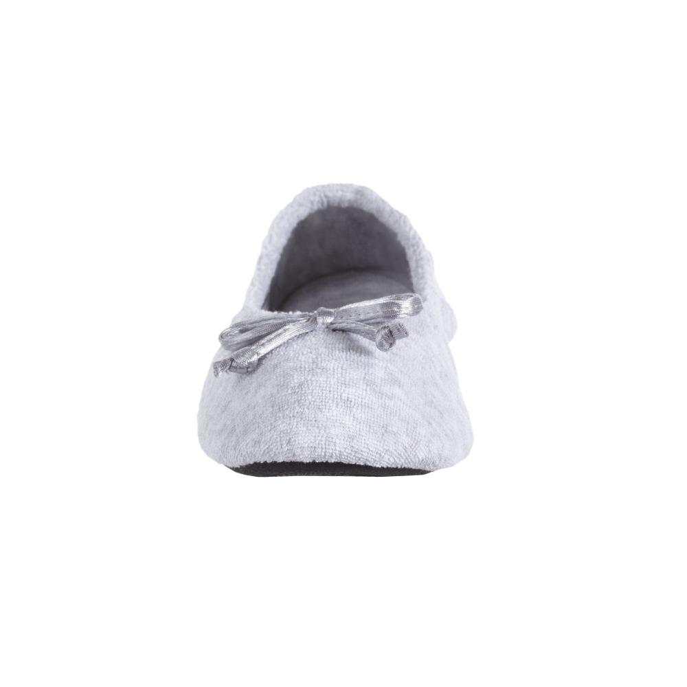 Signature Women's Terry Ballerina Slippers in Heather Toe Bow View