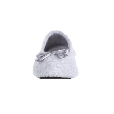 Signature Women's Terry Ballerina Slippers in Heather Toe Bow View