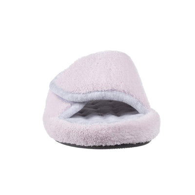 Signature Women's Microterry Spa Slide Slippers Petal Pink Toe View