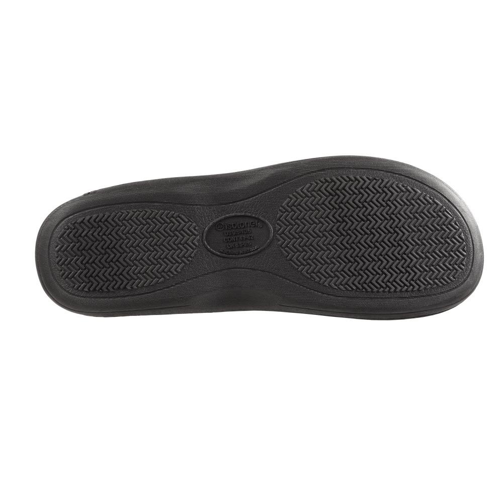 Signature Men's Microterry Hoodback Slippers in Navy Sole View