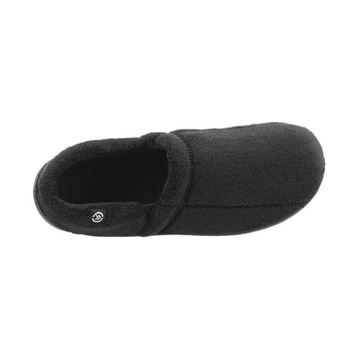 Signature Men's Microterry Slip On Slippers Black Inside Top View