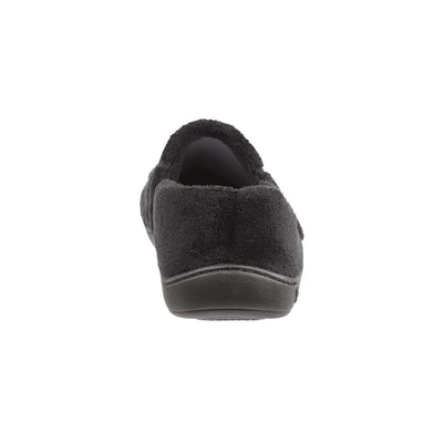 Signature Men's Microterry Slip On Slippers Black Back Heel