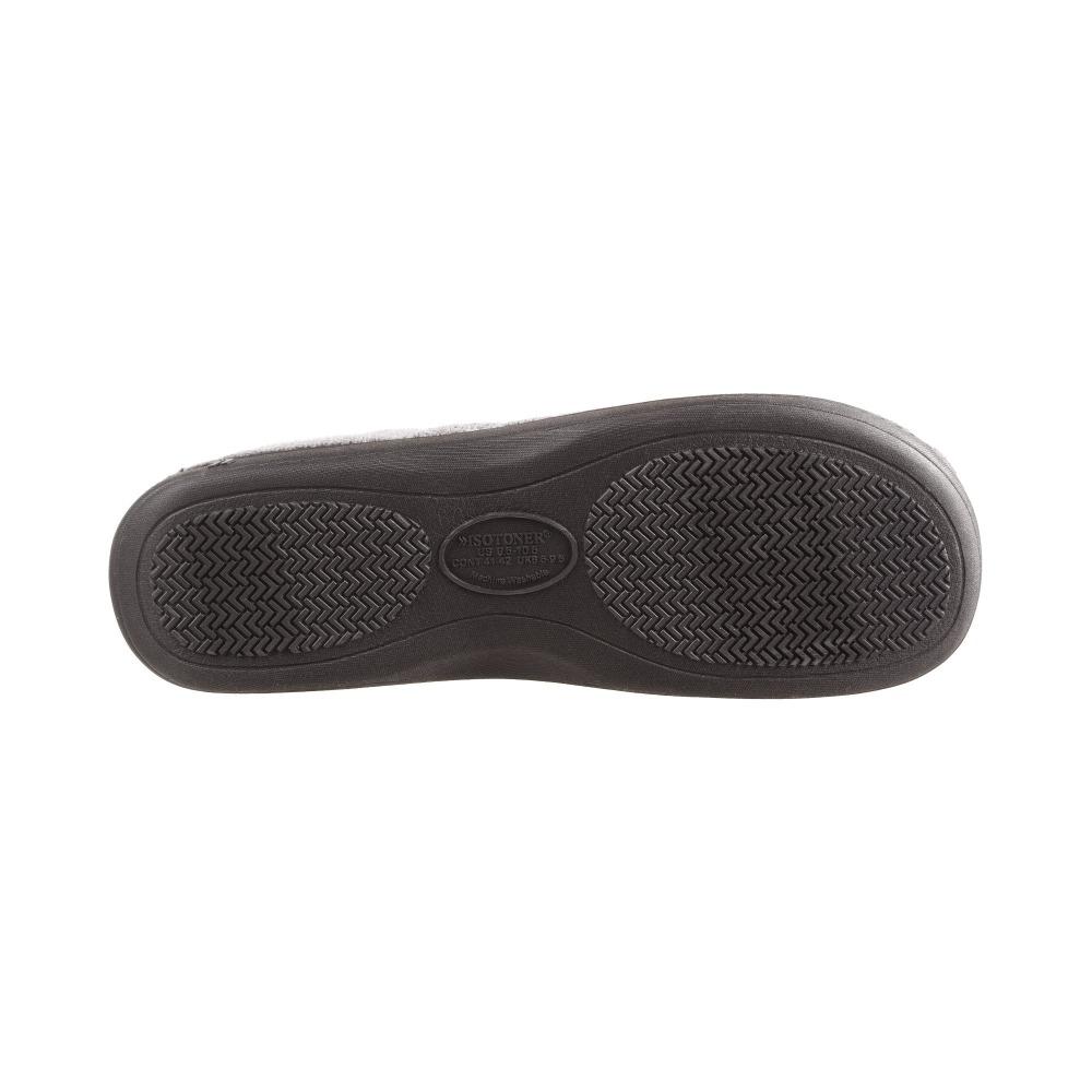 Signature Men's Microterry Slip On Slippers Charcoal Bottom Sole Tread