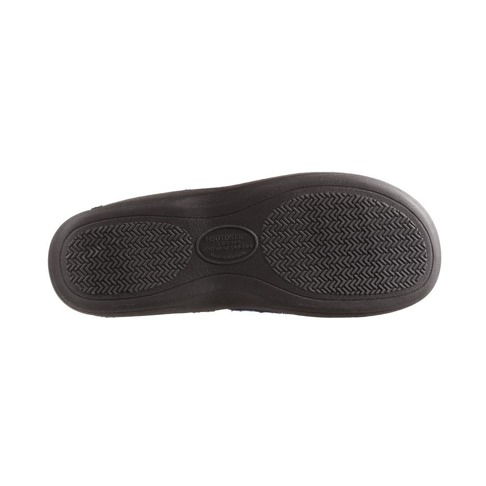 Signature Men's Microterry Slip On Slippers Navy Bottom Sole Tread