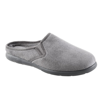 Isotoner with Everywear™ Men’s Microterry Hoodback in Ash Right Angled View