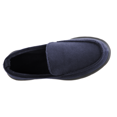 Isotoner with Everywear™ Men’s Microterry Moccasin in Navy Blue Inside Top View