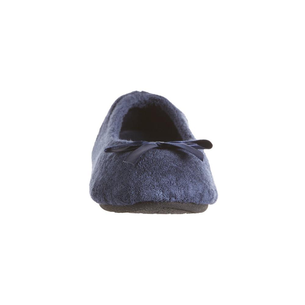 Women's Classic Terry Ballerina Slippers in Navy Toe View