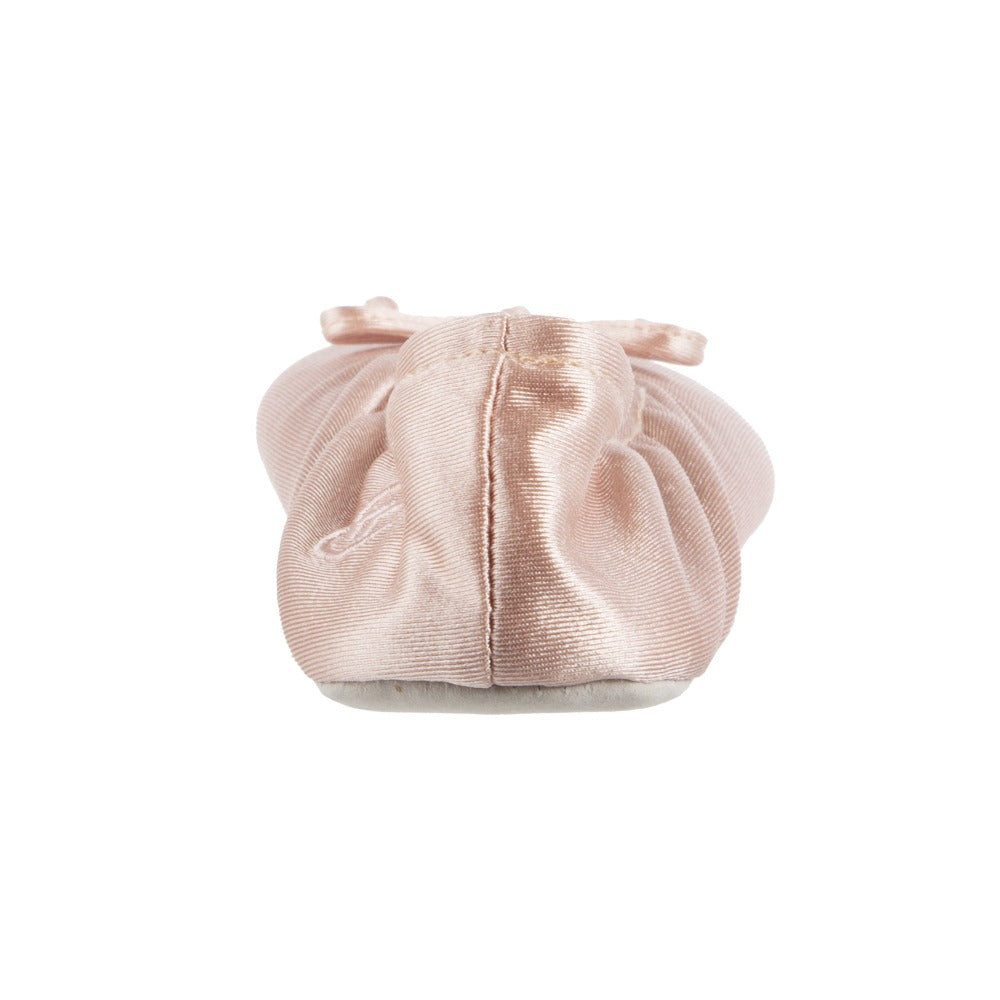 Women’s Isotoner Satin Ballerina Slippers with Satin Bow in Evening Sand Back Heel#color_evening-sand