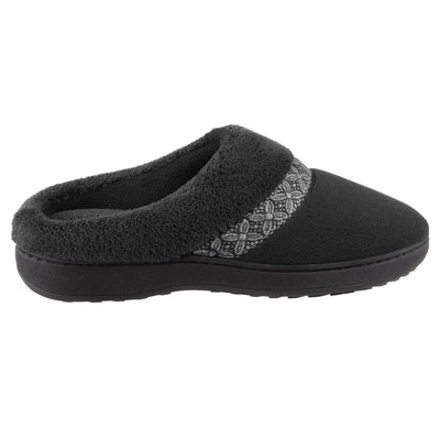 Women's Jenna Microterry Hoodback Slippers Black Profile