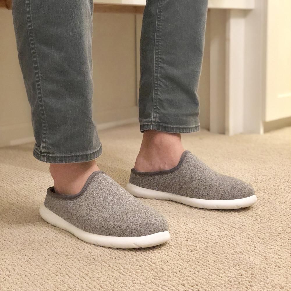 Zenz Men's Transition in Ash on figure sitting on a bench in closet