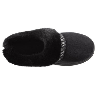 Girl's Wendi Hoodback Slippers in Black Top View
