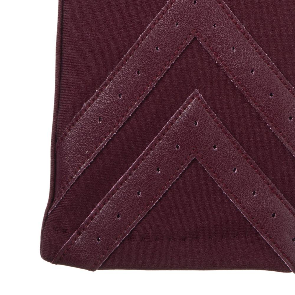 Women's Chevron Spandex Gloves Gloves in Plum Chevron Cuff Detail
