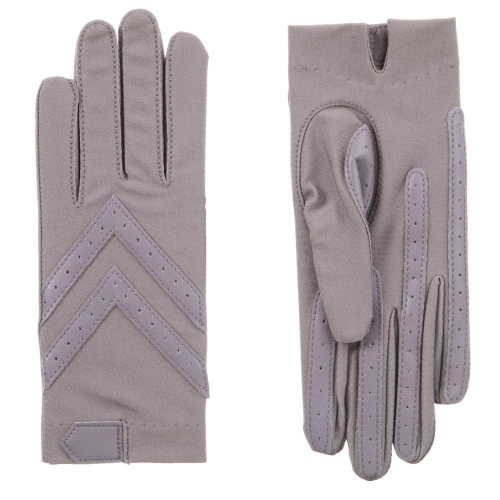 Women's Chevron Shortie Gloves in Dusty Lavender Front and Back