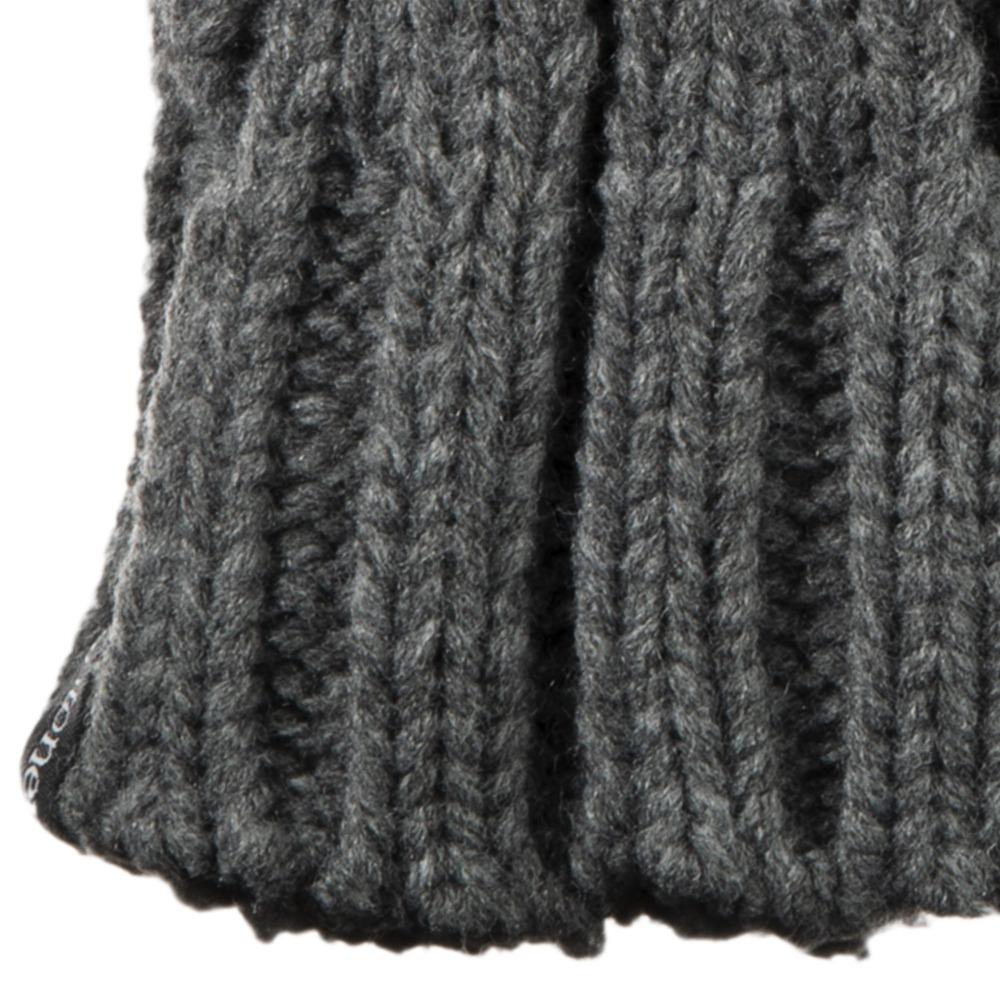 Women's Chunky Cable Knit Mittens in Dark Charcoal Heather Cuff Detail