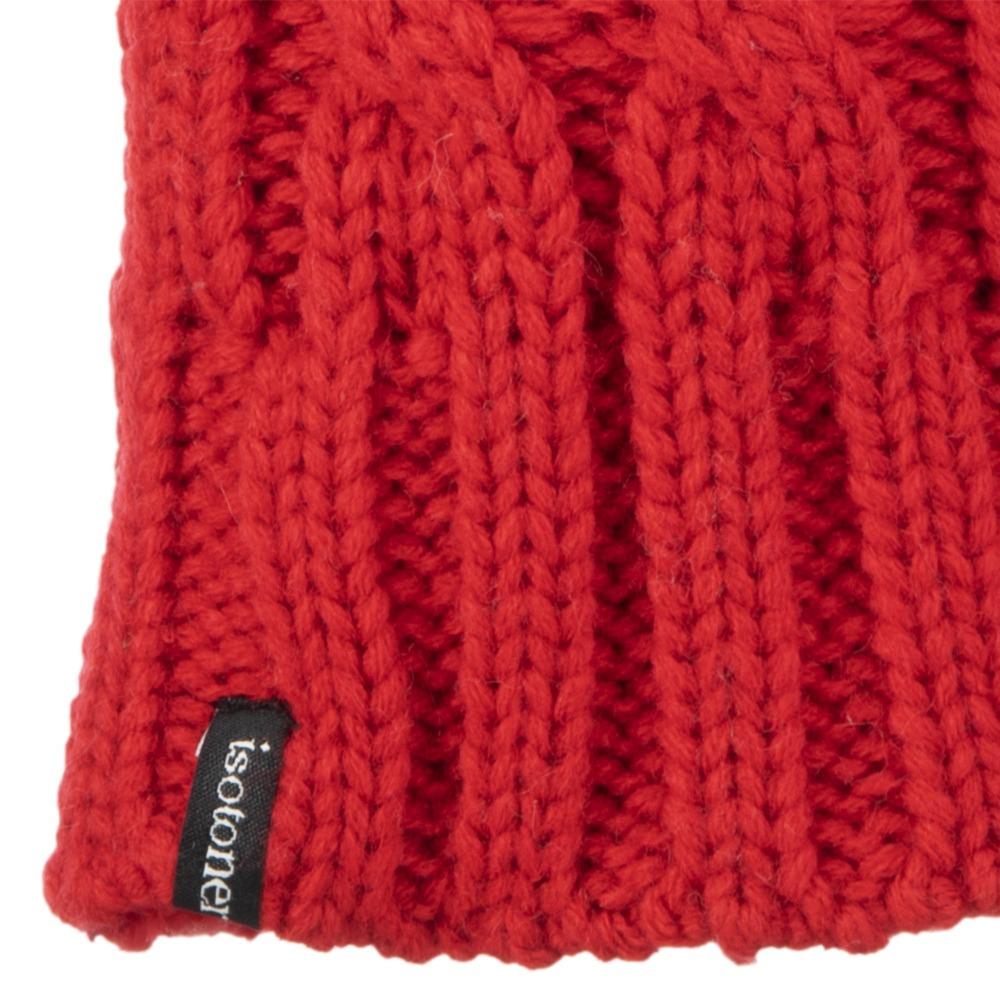 Women's Chunky Cable Knit Mittens in Really Red