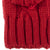 Women's Chunky Cable Knit Flip-Top Mittens in Really Red Cuff Detail