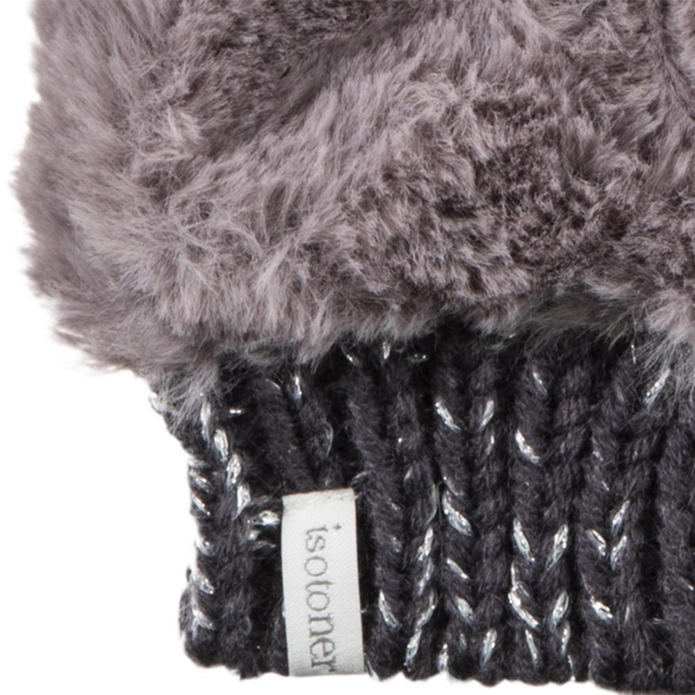Women's Chenille Knit Fingerless Glove Cozies in Dusty Lavender Cuff Detail