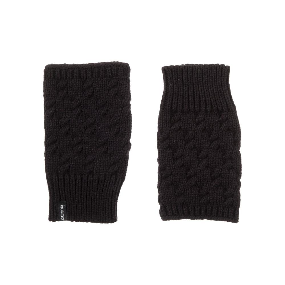Women's Acrylic Fingerless Glove Cozies in Black Front and Back