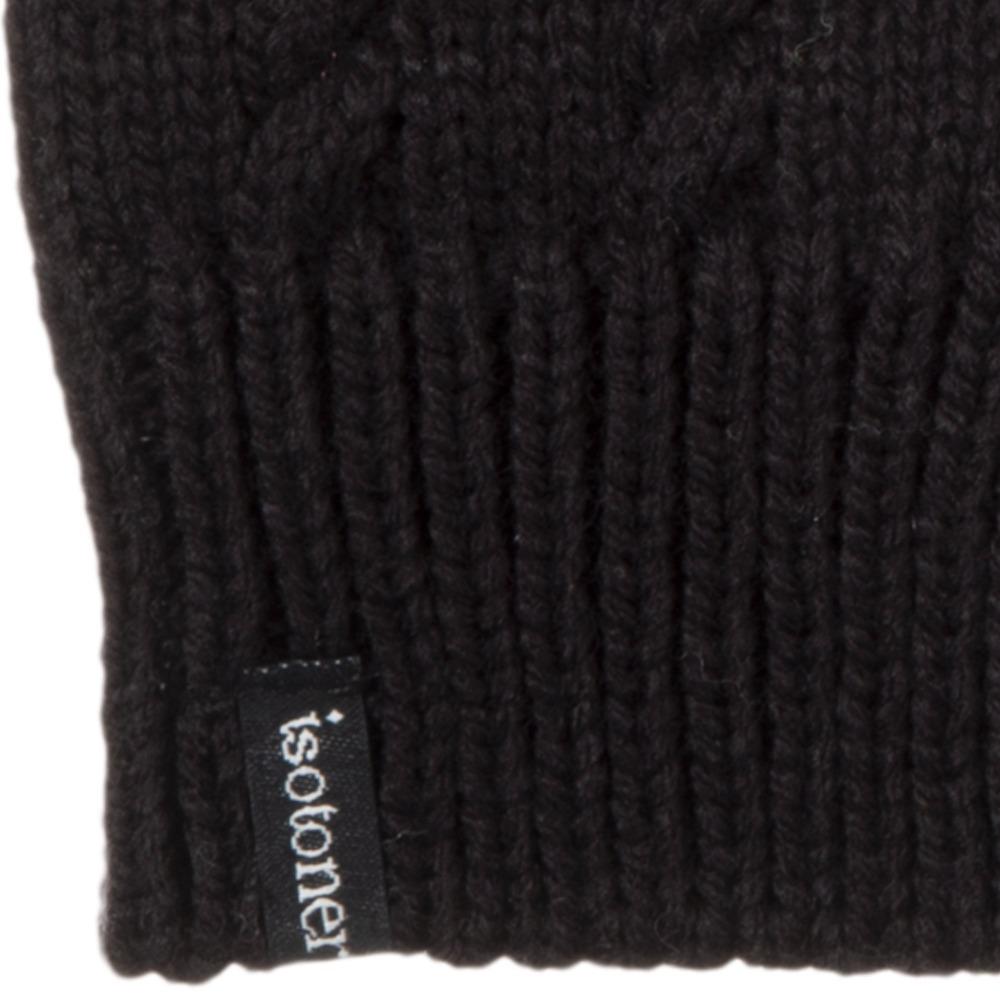 Women's Acrylic Fingerless Glove Cozies in Black Cuff Details