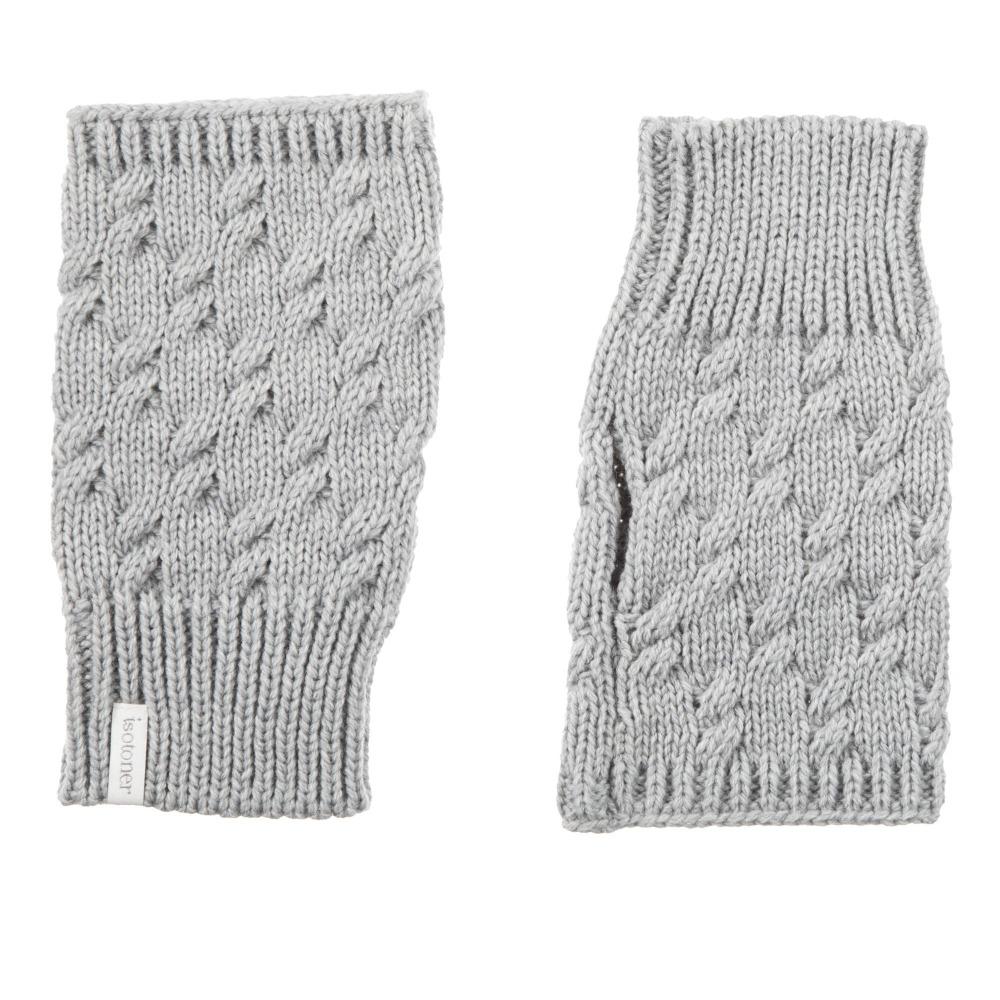 Women's Acrylic Fingerless Glove Cozies  Heather (Grey) Front and Back