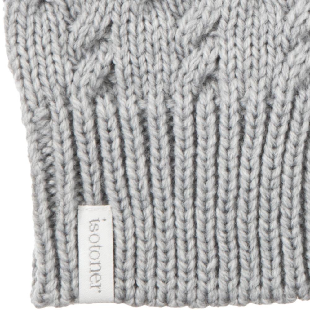 Women's Acrylic Fingerless Glove Cozies  Heather (Grey) Cuff Details